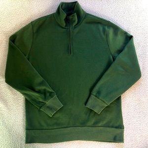 J.Crew Authentic Fleece Men's 1/4 Zip Pullover Green Long Sleeve Size Large
